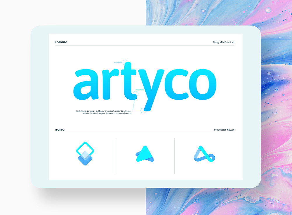 Artyco Branding. Interfaz de usuario.